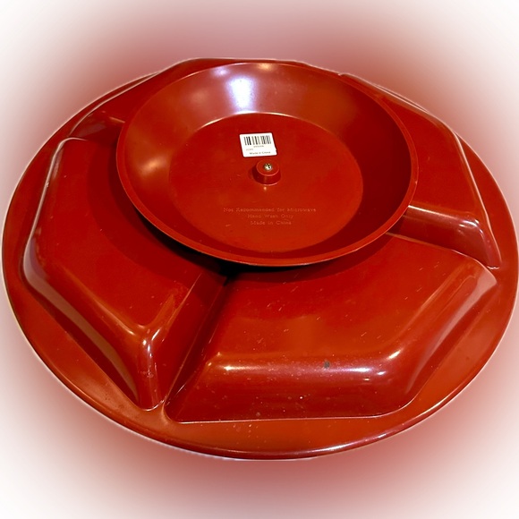VTG CHIP N DIP VEGGIE SNACK APPETIZER LAZY SUSAN TRAY PLATTER SUPER BOWL PARTY - Picture 3 of 4